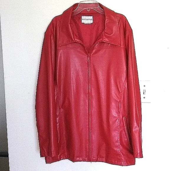 White Stag Ladies Plus Faux Red Leather Coat Sz. 2X - Picture 1 of 10